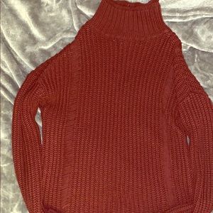 Dark red turtleneck dress